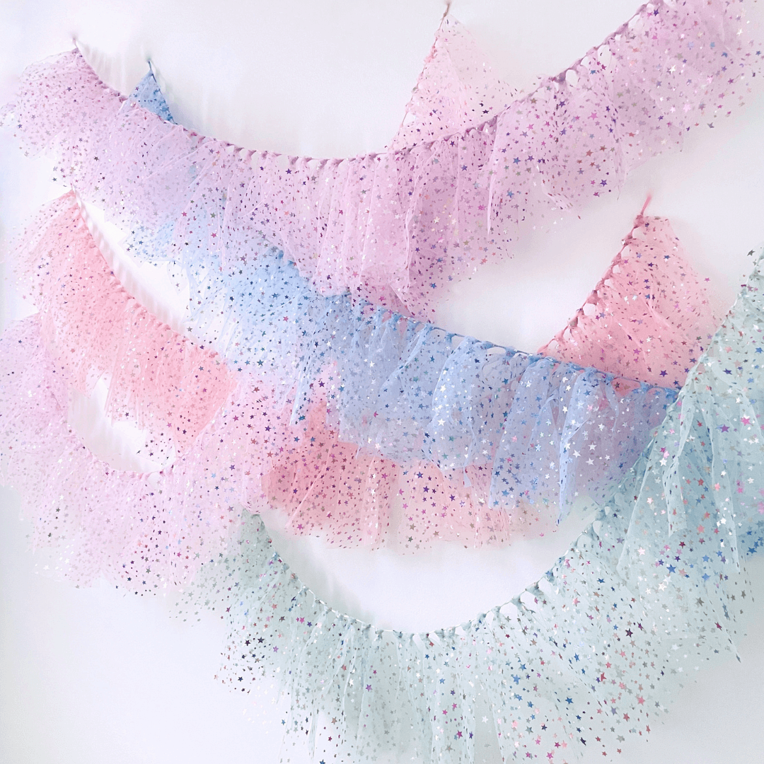 Rainbow Star Tulle Party Garland