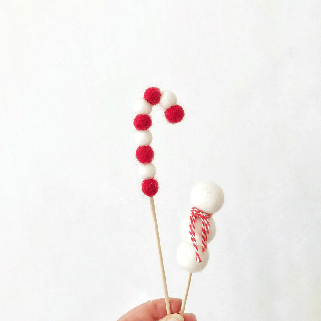 Candy cane Christmas cake topper