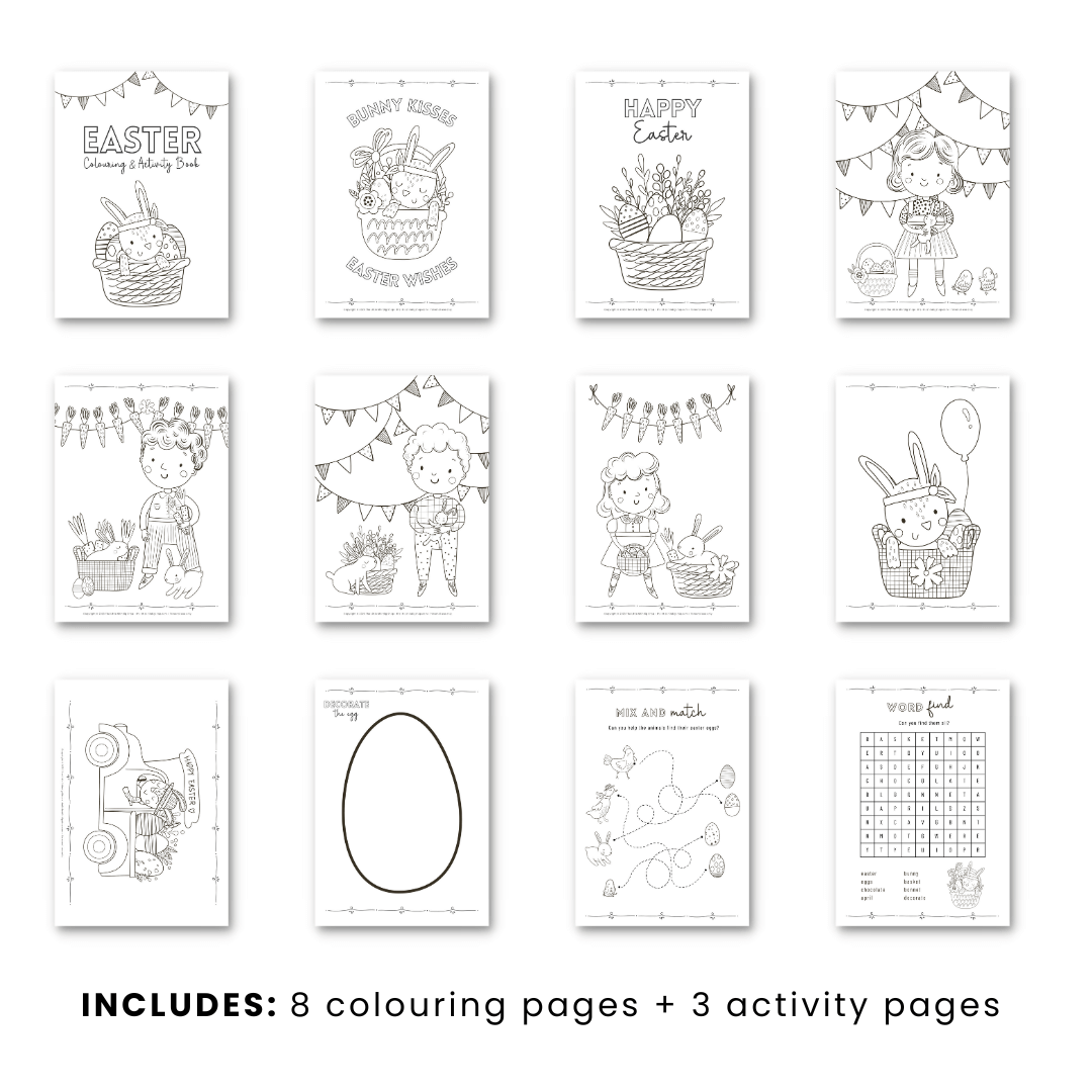 Easter colouring & activity printable - DIGITAL FILE ONLY