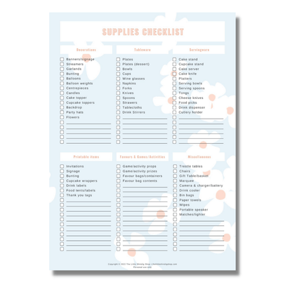 Printable Kid's Party Planner - DIGITAL FILE ONLY
