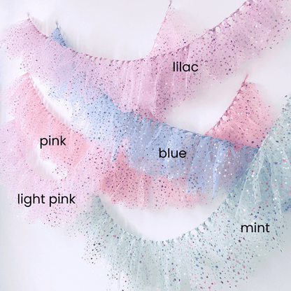 Rainbow star tulle party garland