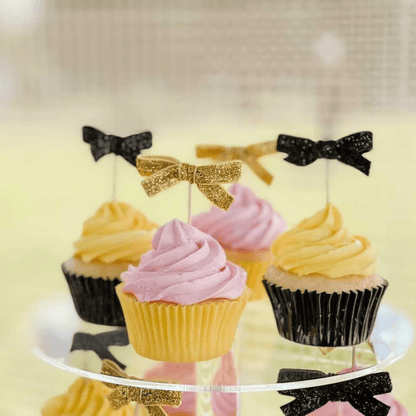 emma party bow cake topper set