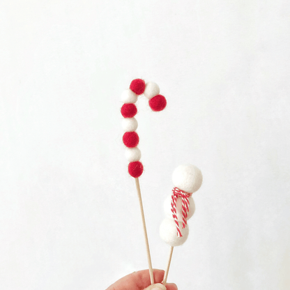 Candy cane Christmas cake topper