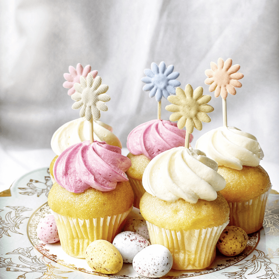 mini daisy cupcake toppers for easter