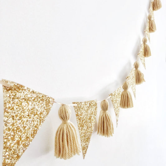 gold glitter bunting christmas the little shindig shop