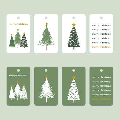 FREE Printable Christmas Gift Tags - Boho Rustic Plum Green