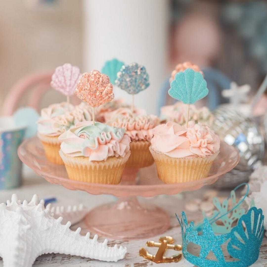 Mermaid party cupcake topper decorations