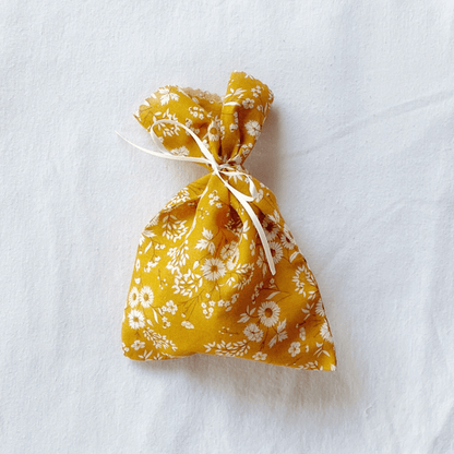 mustard floral party favour bags