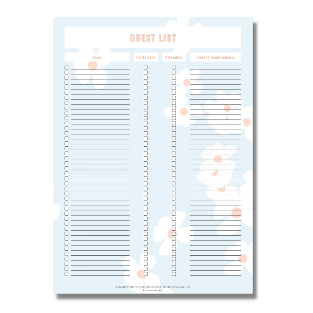 Printable Kid's Party Planner - DIGITAL FILE ONLY