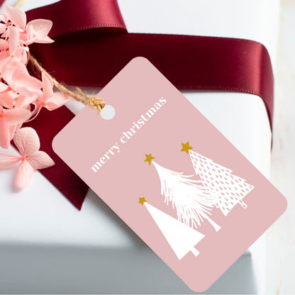 Boho pink Christmas gift tags - Christmas gift wrapping - The Little Shindig Shop