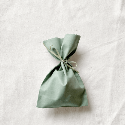 sage green fabric party bag - The Little Shindig Shop