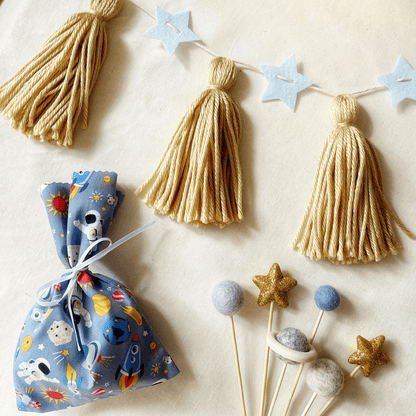 space party decorations and party favours- planet party decorations